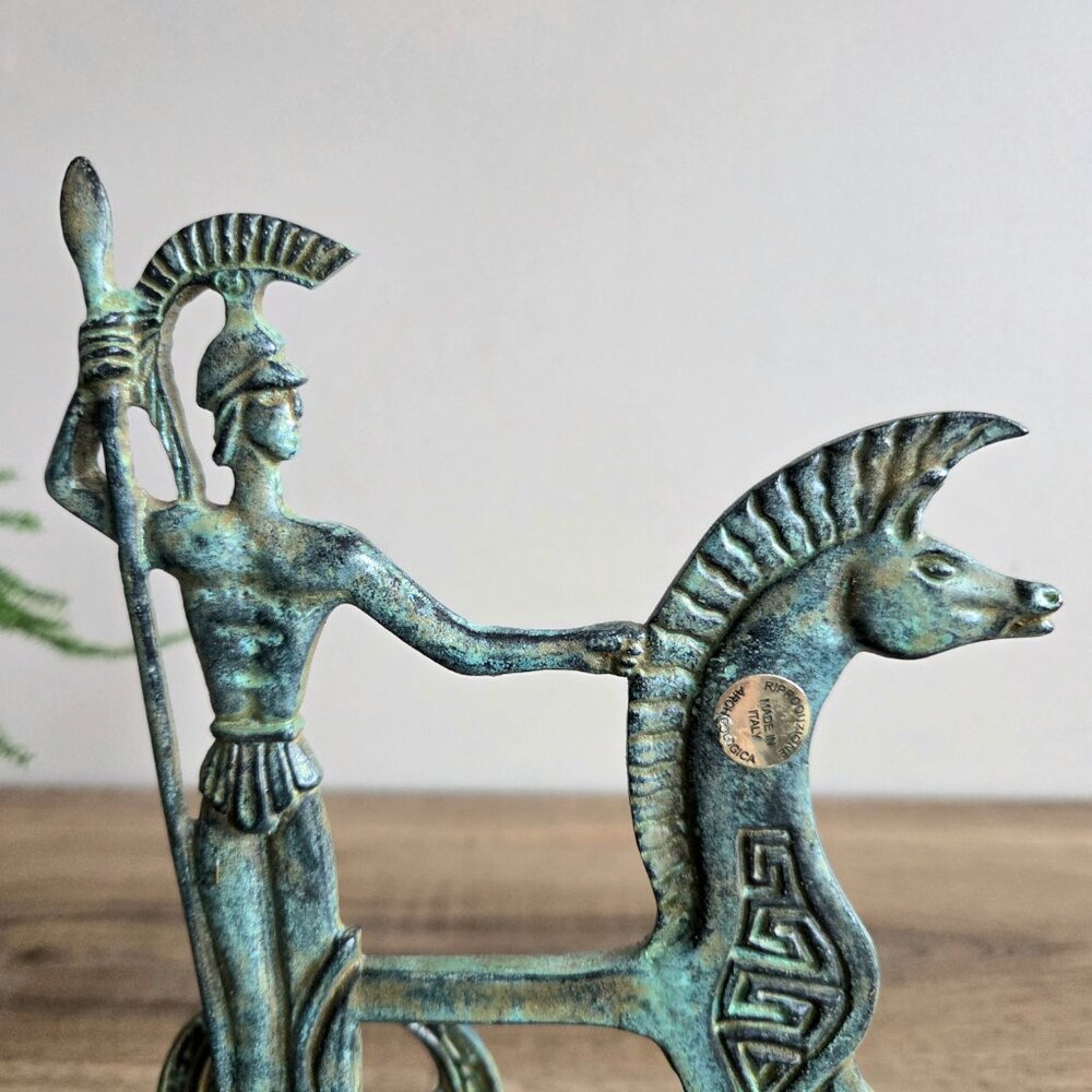 Vintage Riproduzione Archeologica Italy Bronze Greek Athenian Warrior - Picture 3 of 8